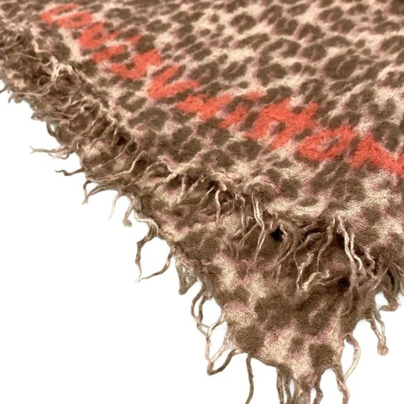 LOUIS VUITTON Etole - Pink Brown Scarf Cashmere Silk 304-080725 - Picture 4 of 6